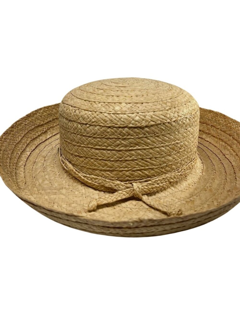 Liz Claiborne Boater Sun Straw Hat Minimalist Coastal Cottagecore Gardening - Picture 2 of 7